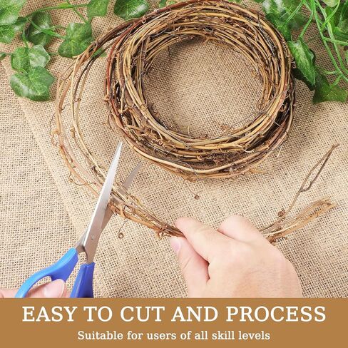 4 PCS Grapevine Garland - Diy Crafts Grapevine Conpts ، 13 قدمًا زهورًا فرعًا كرمة ، إكليل من الزهور الراتان لحرف عيد الميلاد DIY ، جدار الباب الأمامي ، ديكورزات الزفاف وحفلات الحفلات in Saudi Arabia