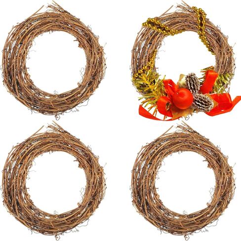 4 PCS Grapevine Garland - Diy Crafts Grapevine Conpts ، 13 قدمًا زهورًا فرعًا كرمة ، إكليل من الزهور الراتان لحرف عيد الميلاد DIY ، جدار الباب الأمامي ، ديكورزات الزفاف وحفلات الحفلات in Saudi Arabia