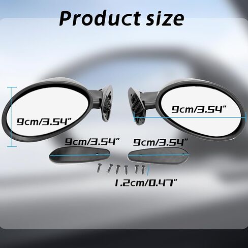 Black Side Door Mirror, Universal Blind Spot Mirror - Panoramic View for Car Accessory in Saudi Arabia