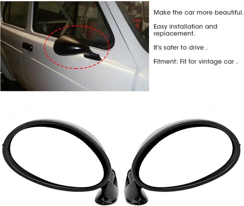 Black Side Door Mirror, Universal Blind Spot Mirror - Panoramic View for Car Accessory in Saudi Arabia