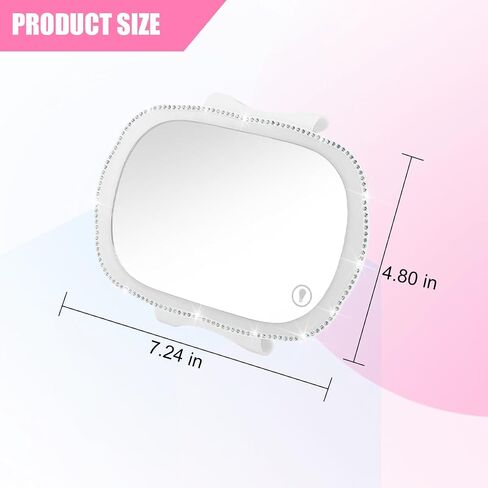 Bling Car Sun Visor Vanity Mirror, Rechargeable LED Vehicle Sun Shading Makeup Mirror, Dimmable Touch Screen Auto Vanity Looking Glass for Women Girls, Universal for SUV RV Truck (White) in Kuwait