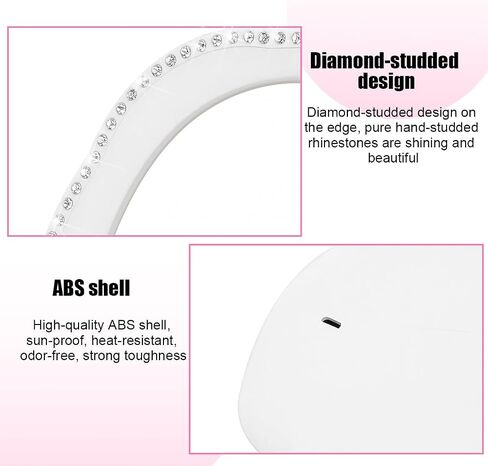 Bling Car Sun Visor Vanity Mirror, Rechargeable LED Vehicle Sun Shading Makeup Mirror, Dimmable Touch Screen Auto Vanity Looking Glass for Women Girls, Universal for SUV RV Truck (White) in Kuwait