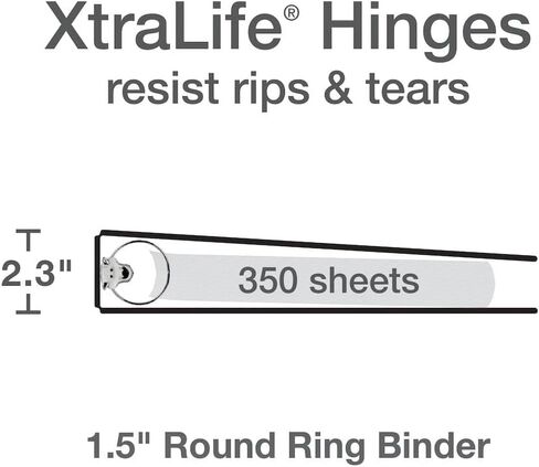Cardinal 3 Ring Binders, Binders for School and Office, Durable 1.5 Inch, Round Rings, Holds 350 Sheets, ClearVue Presentation View, Non-Stick, Assorted Bright Colors, 4 Pack (79553) in Saudi Arabia