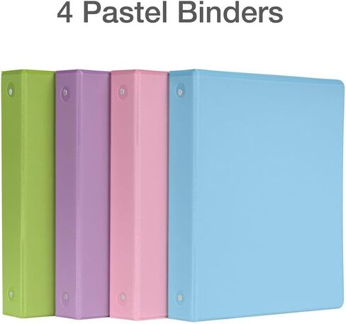 Cardinal 3 Ring Binders, Binders for School and Office, Durable 1.5 Inch, Round Rings, Holds 350 Sheets, ClearVue Presentation View, Non-Stick, Assorted Bright Colors, 4 Pack (79553) in Saudi Arabia