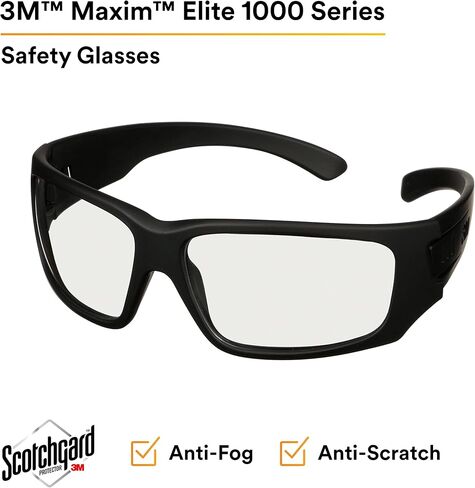 3M Maxim Elite 1000 Series, MXE1029SGAF-BLK, Black Frame Anti-Scratch Coating, Blue-Violet Mirror AS Lens in Saudi Arabia