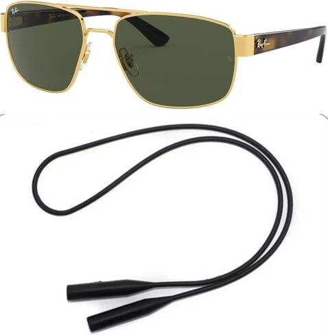 Ray-Ban RB3663 حزمة النظارات الشمسية: RB 3663 001/31 Arista و Universal Anti Slip Silicone Leash in Saudi Arabia