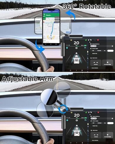 حامل هاتف للشحن السريع بقدرة 15 وات لجهاز Tesla Model Y Model 3، شاحن مغناطيسي متوافق مع سلسلة iPhone 12 إلى 16 وهواتف Android، مع كابل 5 أقدام C إلى C in Kuwait