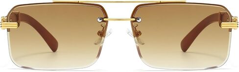 Mens Fashion Rimless Rectangle Grasses for Man Maneless Square Glasses Transed UV400 Lens in Kuwait