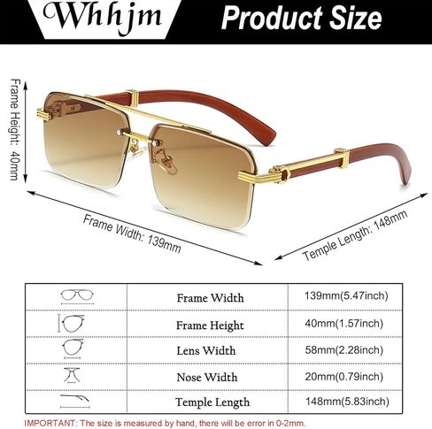 Mens Fashion Rimless Rectangle Grasses for Man Maneless Square Glasses Transed UV400 Lens in Kuwait