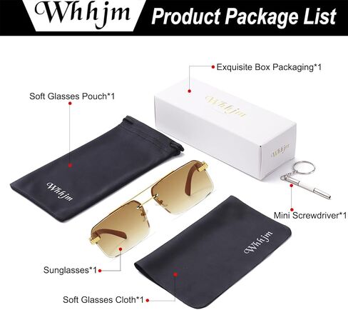 Mens Fashion Rimless Rectangle Grasses for Man Maneless Square Glasses Transed UV400 Lens in Kuwait