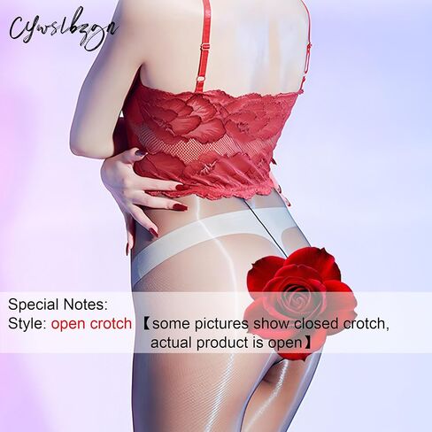 Body Stockings for Women Sexy Oil Shiny Lace Full Body Stocking Adjustable Suspenders Body Suit Lingerie in Kuwait