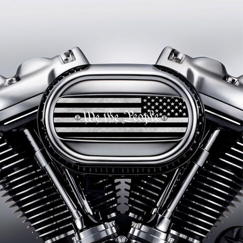 Kustom Cycle Parts We The People Air Cover Cover Insert. يحل محل الأسهم Harley Davidson M8 / 114 Insert. (العلم الأمريكي الأسود والرمادي) in Kuwait