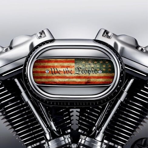 Kustom Cycle Parts We The People Air Cover Cover Insert. يحل محل الأسهم Harley Davidson M8 / 114 Insert. (العلم الأمريكي الأسود والرمادي) in Kuwait