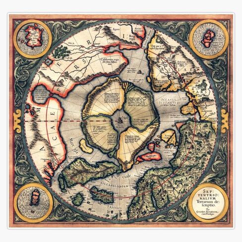 MAGNET 1595 Flat Earth Map Magnetic Vinyl Sticker Decal Magnet 5" in Saudi Arabia