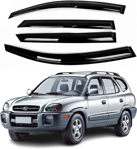 Fit for: Hyundai Tucson 2005 2006 2007 2008 2009-Premier 2mm scay on tape-on repium diplectors for windows and react for the windows ، window hain ، date و slik design ، مجموعة من 4 in Saudi Arabia