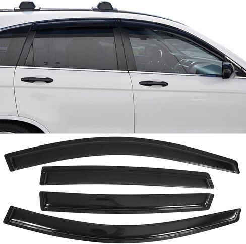 Window Visor Compatible with 2007-2011 Honda CRV CR-V, Acrylic Smoke Tinted & Semi-Transparent Sun Rain Shade Guard Wind Vent Air Deflector by IKON MOTORSPORTS, 2008 2009 2010 in Saudi Arabia