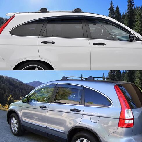 Window Visor Compatible with 2007-2011 Honda CRV CR-V, Acrylic Smoke Tinted & Semi-Transparent Sun Rain Shade Guard Wind Vent Air Deflector by IKON MOTORSPORTS, 2008 2009 2010 in Saudi Arabia