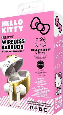 Hello Kitty Bluetooth Wireless Earbuds with Charging Case - Built-in Mic, Easy Pairing, Cute Design, Purple and Black, Perfect for Kids, Teens Fans in Kuwait