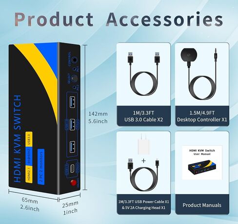 DP hdmi kvm Switch 2 Monitors 2 Computers Display Port,Dual Monitor kvm Switch，kvm Switch displayport with DP and HDMI kvm switches,8K@60HZ,USB3.0 with 1 USB C,KVM Switch 2 Monitors,Win/mac/Linx etc. in Saudi Arabia