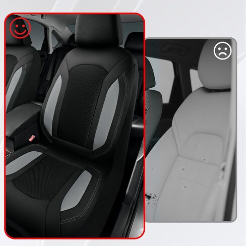 Rubbermaid Leather Mesh Car Seat Covers, Breathable Air Mesh Front Seat Cover, Universal Fit Slip-on Design, Airbag Compatible, Automotive Seat Protector for Most Cars, SUVs, Trucks, Vans-Gray in Saudi Arabia