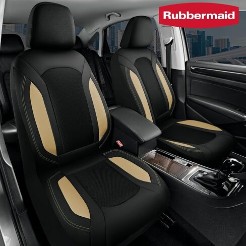 أغطية مقعد سيارة من Rubbermaid Leather Leather ، وغطاء مقعد أمامي شبكي ، وغطاء متماسك ، وتوافق مع وسادة هوائية ، وحامي مقعد السيارات لمعظم السيارات ، وسيارات الدفع الرباعي ، والشاحنات ، والشاحنات الشاحنة ، in Saudi Arabia