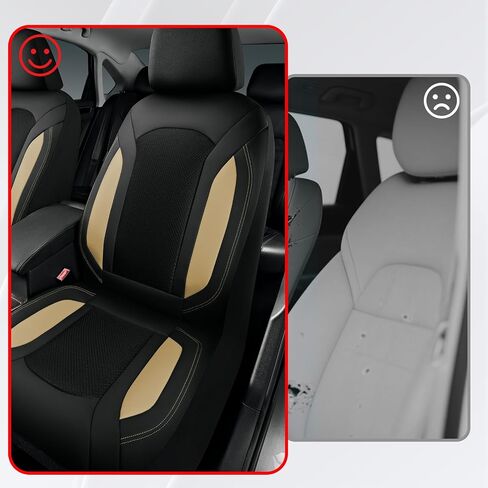 أغطية مقعد سيارة من Rubbermaid Leather Leather ، وغطاء مقعد أمامي شبكي ، وغطاء متماسك ، وتوافق مع وسادة هوائية ، وحامي مقعد السيارات لمعظم السيارات ، وسيارات الدفع الرباعي ، والشاحنات ، والشاحنات الشاحنة ، in Saudi Arabia