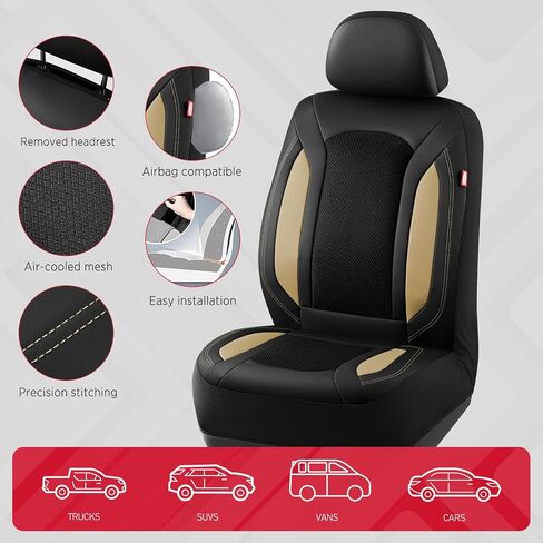 أغطية مقعد سيارة من Rubbermaid Leather Leather ، وغطاء مقعد أمامي شبكي ، وغطاء متماسك ، وتوافق مع وسادة هوائية ، وحامي مقعد السيارات لمعظم السيارات ، وسيارات الدفع الرباعي ، والشاحنات ، والشاحنات الشاحنة ، in Saudi Arabia