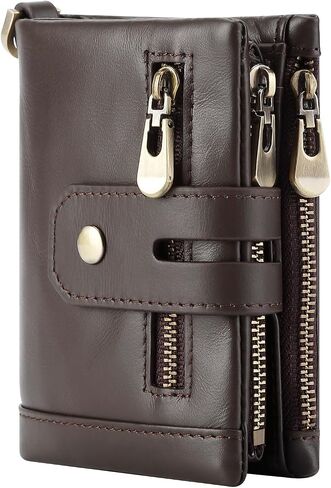 Full-Grain Oil-Wax Cowhide Men’s Wallet with Multifunctional Large Capacity Purse RFID Blocking Protection Design in Saudi Arabia