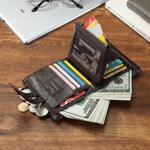 Full-Grain Oil-Wax Cowhide Men’s Wallet with Multifunctional Large Capacity Purse RFID Blocking Protection Design in Saudi Arabia