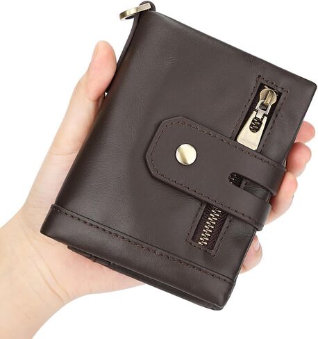 Full-Grain Oil-Wax Cowhide Men’s Wallet with Multifunctional Large Capacity Purse RFID Blocking Protection Design in Saudi Arabia