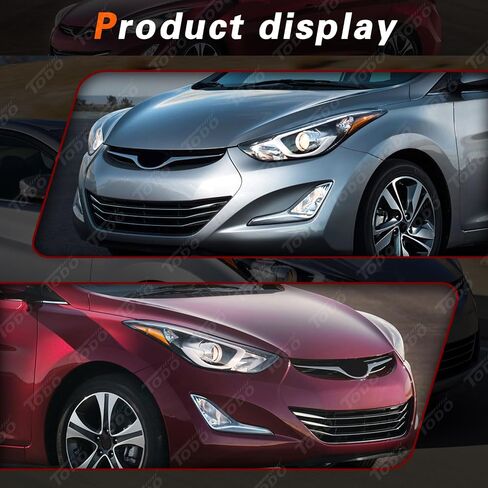 TODO Headlights with LED DRL Assembly Compatible with 2014 2015 2016 Elantra Sport Limited Head Light with LED Side Marker Light Replacement 921023Y510 921013Y510 Driver & Passenger Side in Kuwait