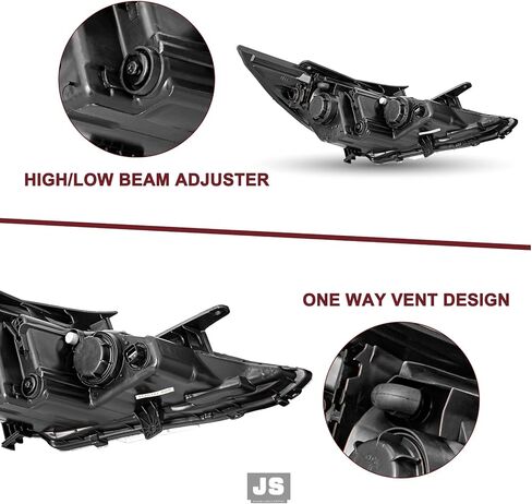 مجموعة المصباح الأمامي JSBoyat متوافق مع 2011-2014 Hyundai Sonata 4 Door Sedan w/جهاز الإسقاط الهالوجين ، لا يناسب النماذج الهجينة ، السكن الكروم مع العاكس العنبر in Kuwait