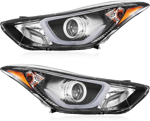 TODO Headlights with LED DRL Assembly Compatible with 2014 2015 2016 Elantra Sport Limited Head Light with LED Side Marker Light Replacement 921023Y510 921013Y510 Driver & Passenger Side in Kuwait