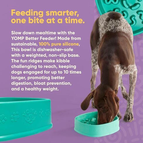 Yomp BetterBowl Silicone Dog Bowl - Non Slip Dog Bowl - Pet-Safe, Non-Toxic, Textured, Weighted Dog Bowl - Spill Proof Dog Water Bowl - Puppy Dog Bowl in Saudi Arabia