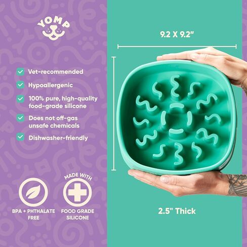 Yomp BetterBowl Silicone Dog Bowl - Non Slip Dog Bowl - Pet-Safe, Non-Toxic, Textured, Weighted Dog Bowl - Spill Proof Dog Water Bowl - Puppy Dog Bowl in Saudi Arabia