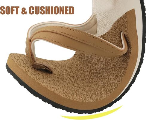 ChayChax Womens Two-Tone Flip Flops with Arch Support Comfort Beach Thong Sandals Indoor Outdoor, White, 6 Women in Kuwait
