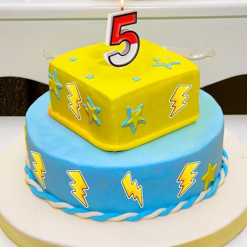 Number 5 Cartoon Red and White Birthday Cake Candle Anime Cartoon 5th Birthday Candles Numeral Birthday Cake Topper for Cartoon Animated Birthday Decoration Party Supplies in Kuwait