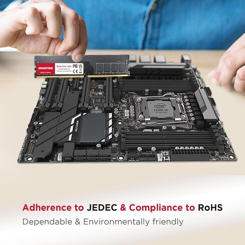【ذاكرة الوصول العشوائي DDR4】 مجموعة GIGASTONE سعة 64 جيجابايت (4 × 16 جيجابايت) DDR4 3200 ميجا هرتز (2933 ميجا هرتز أو 2666 ميجا هرتز) PC4-25600 (PC4-23400، 21300) CL22 1.2V UDIMM 288 Pin غير مخزنة وغير ECC عالية الأداء ترقية ذاكرة سطح المكتب للكمبيوتر in Saudi Arabia