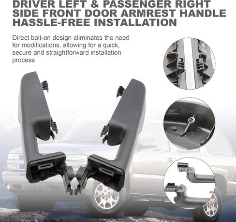 Front Door Armrest Handle Replacement Driver & Passenger Side Fit for 1999-2006 Chevy Suburban/Tahoe for GMC Yukon/Avalanche Escalade 1999-2006 Replace 88981547 12472876 in Kuwait
