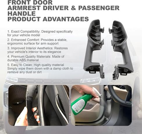 Front Door Armrest Handle Replacement Driver & Passenger Side Fit for 1999-2006 Chevy Suburban/Tahoe for GMC Yukon/Avalanche Escalade 1999-2006 Replace 88981547 12472876 in Kuwait