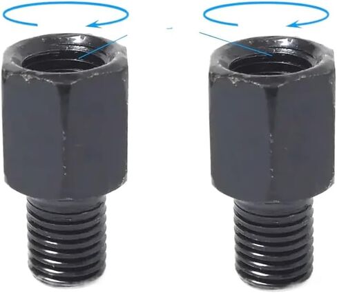 Black Motorcycle Mirror Adapters M10 10MM M8 8MM Rearview Mirror Conversion Bolts Clockwise Anti-clockwise Right Left Thread Compatibility(2x M10M8 (LR)) in Saudi Arabia
