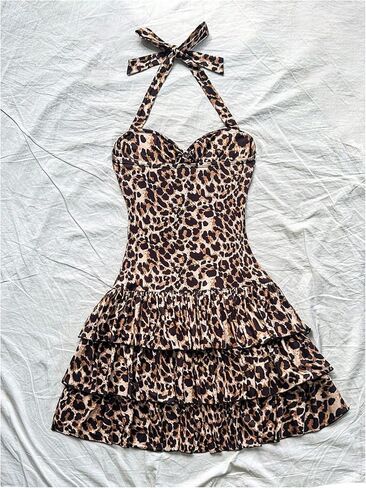 Wdirara Women's Paisley Floral Boho Bluded Dression Dress Dress Twist Front Backless A Line Mini Dresses in Saudi Arabia