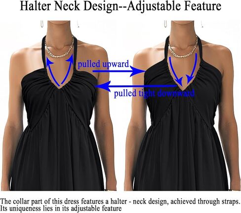 Maxi Chiffon Dresses for Women 2025 Sexy Halter V Neck Backless Smocked High Waisted A Line Beach Vacation Sundress in Saudi Arabia