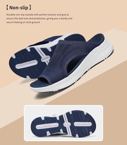 Womens Orthopedic Platform Slides Sandals with Arch Support Ladies Comfortable Walking Open Toe Plantar Fasciitis Slip On for Summer in Saudi Arabia