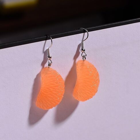 3D Resin Imitate Fruits Dangle Earrings Lightweight Lifelike Banana Strawberry Cherry Orange Dangle Drop Earrings for Women Cute Decoration Jewelry Gifts in Saudi Arabia