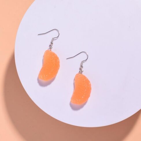 3D Resin Imitate Fruits Dangle Earrings Lightweight Lifelike Banana Strawberry Cherry Orange Dangle Drop Earrings for Women Cute Decoration Jewelry Gifts in Saudi Arabia