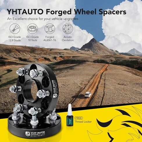 yhtauto 6x4.5 محور الفواصل العجلة المركزية 2 بوصة متوافقة مع نيسان ، نماذج سوزوكي ، الحدود ، pathfinder ، xterra ، فضاءات خط الاستواء M12x1.25 ترصيع ، 66.1 ملم المحور Bore 6 lug 2pcs أسود in Saudi Arabia