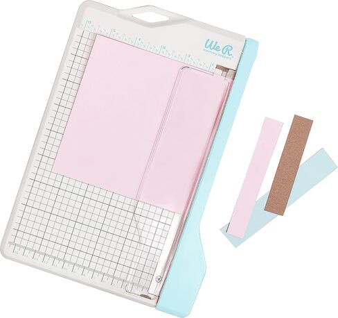 We R Memory Keepers Mini Guillotine Paper Trimmer – Blue, Compact Paper Cutter, 1/4-Inch Grid for Precision Cutting, Cuts Up to 3 Sheets, Perfect for Card Making, Journals, and Small Craft Projects in Kuwait