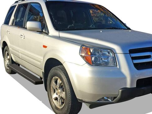 APS 6in Stainless Steel Black Running Boards Compatible with Honda Pilot 2003-2008 & Acura MDX 02-06 (Nerf Bars Side Steps) in Kuwait