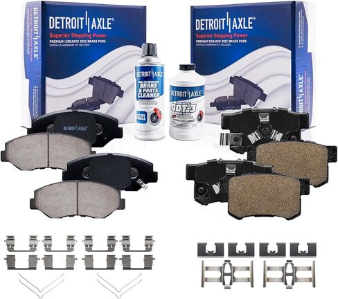 Detroit Axle-منصات الفرامل لعام 2005 2006 2012-2016 Honda CR-V ، وسادات الفرامل الأمامية والخلفية المحددة W/Hardware 2013 2014 2015 استبدال in Kuwait